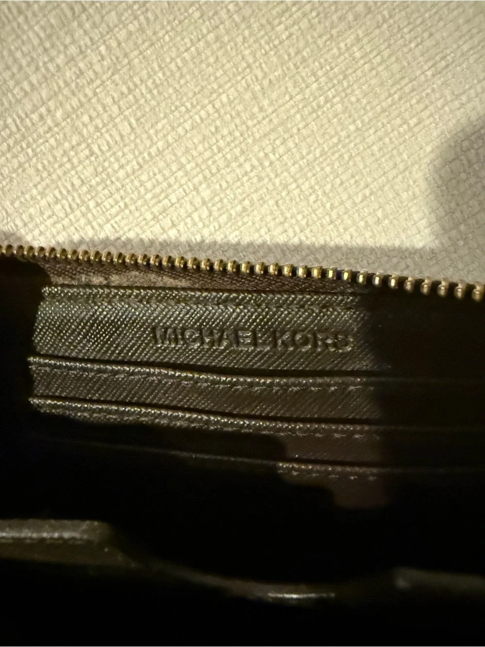 Michael Kors Gold Logo Zip-Around Wallet
